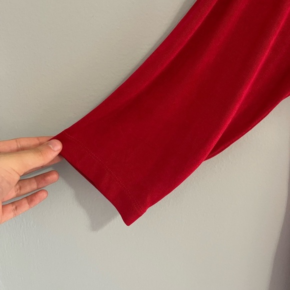 Women’s travelers by Chicos red asymmetrical long sleeve top size 3 large - Picture 4 of 6